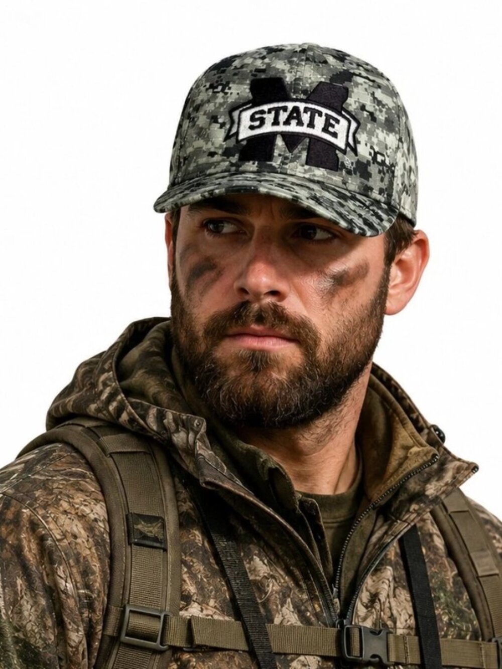 Mississippi State Bulldogs Hat Gray Camo '47 Clean Up OHT Hat Trick Hardy Koch